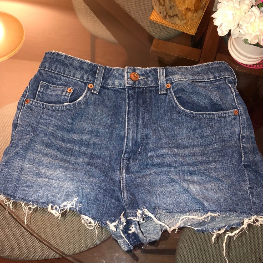 H&M Jean Shorts With Fringe | Blue